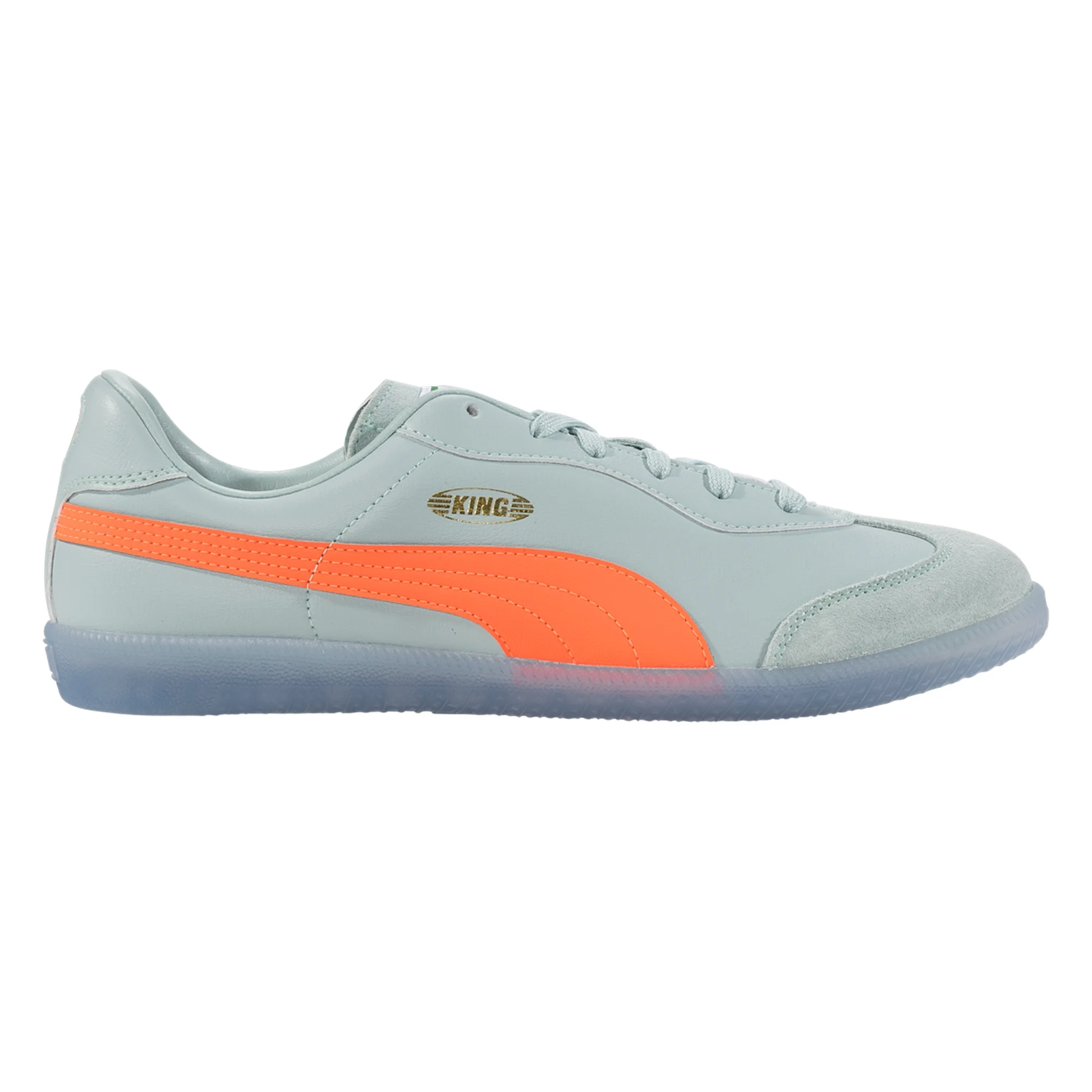 Puma King 21 Indoor Soccer Shoes (Modern Mint/Glowing Red)