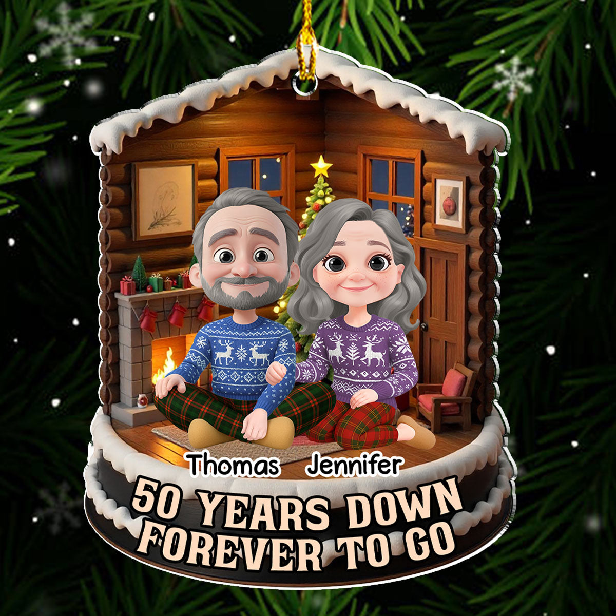50 Years Down Forever To Go - Personalized Custom Acrylic Ornament