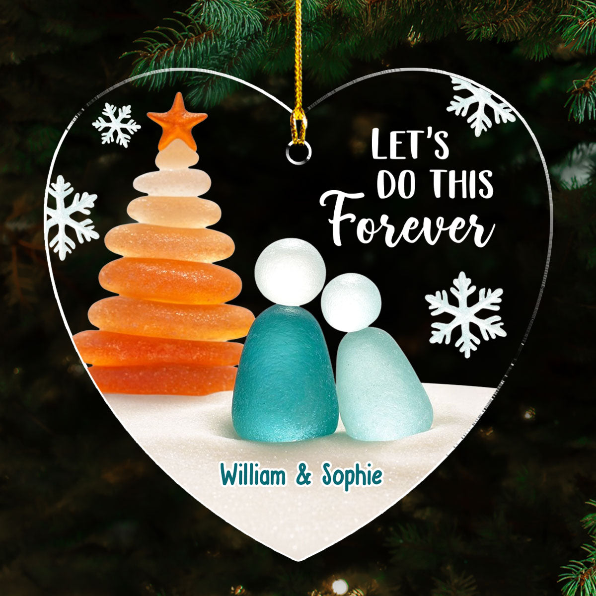 A Filled Heart With You - Personalized Custom 3D Effect Acrylic Ornament