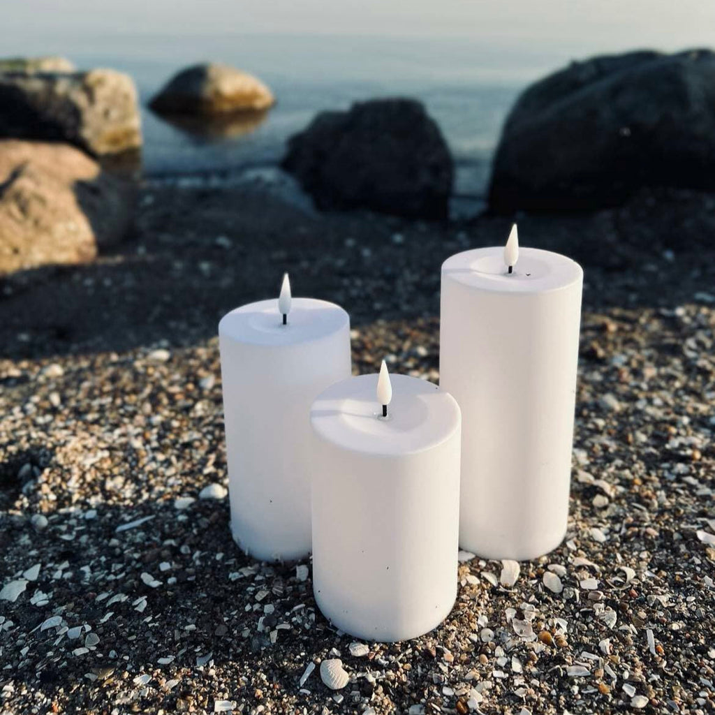 Outdoor LED Flameless Pillar Candle Set