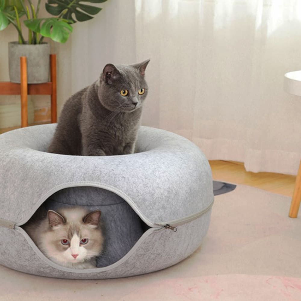 Cat Bed Felt Tunnel Cave for Multi Cats