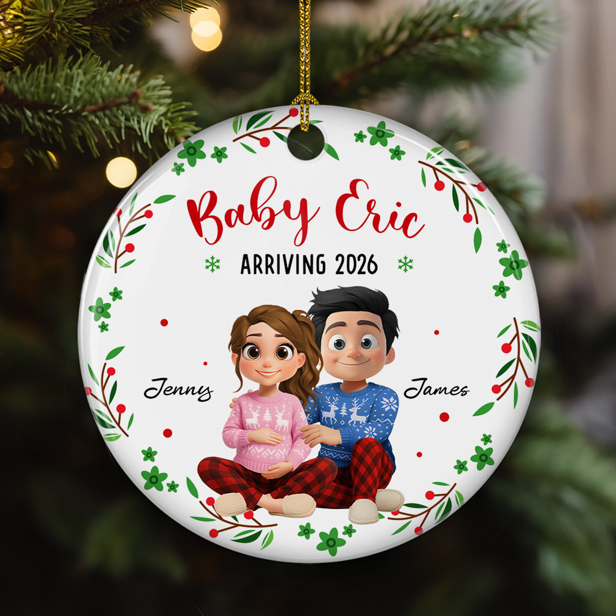Arrive To This World - Personalized Custom Ceramic Ornament