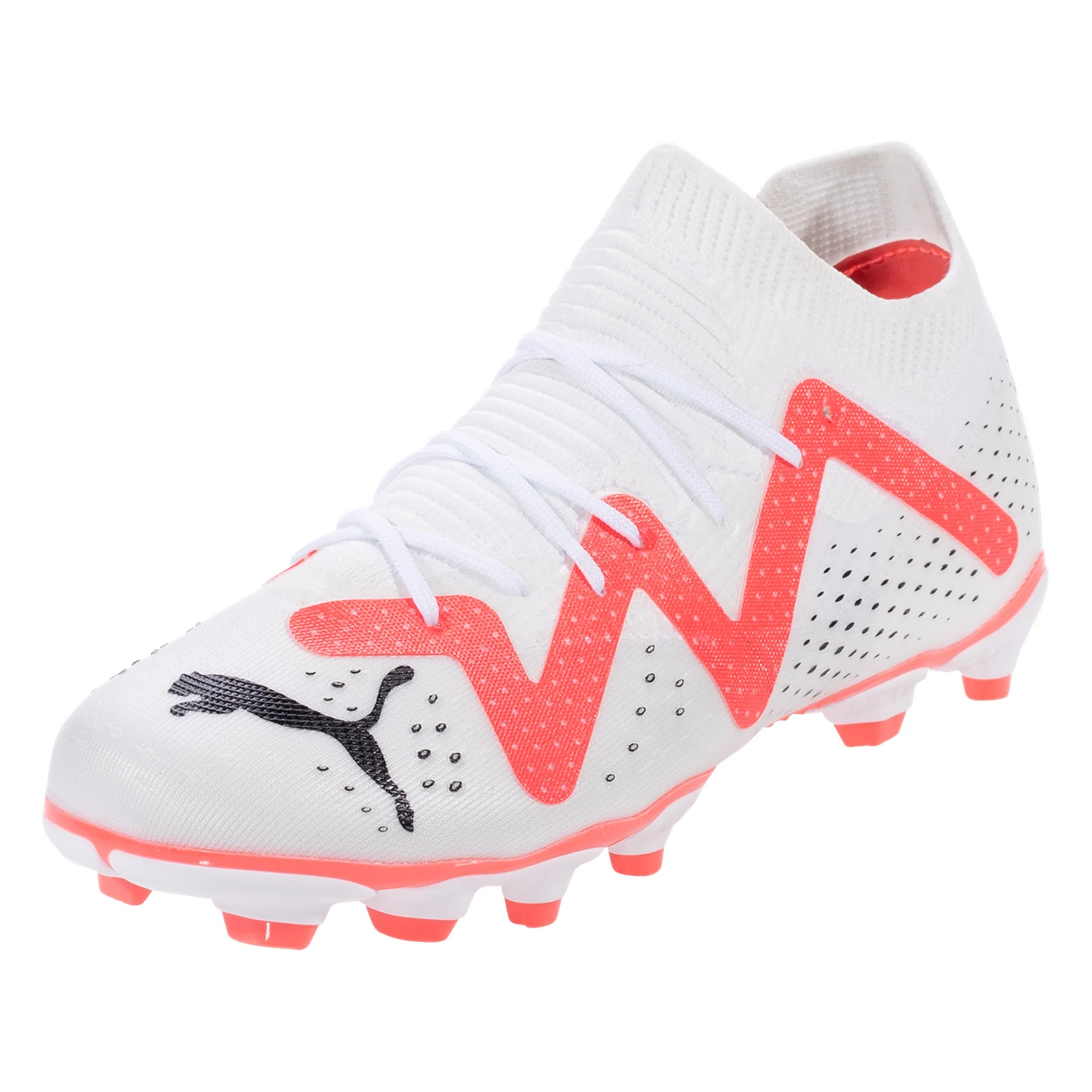 Puma Jr. Future Match FG/AG Soccer Cleats(White/Fire Orchid)