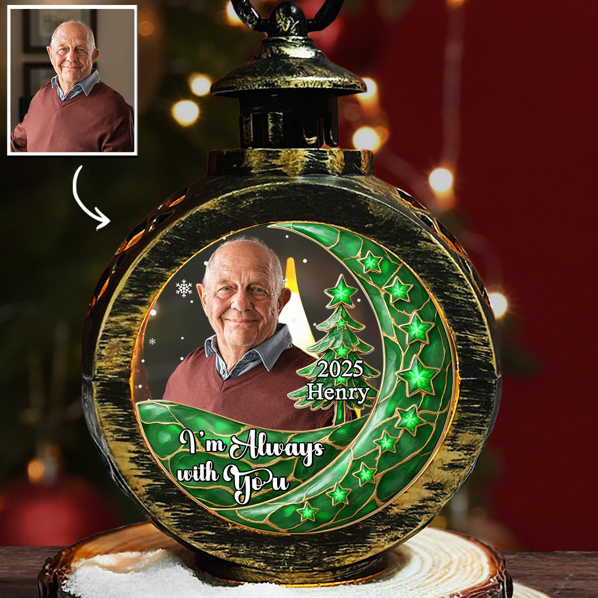 Always With You - Personalized Custom 3D Effect Christmas Lantern