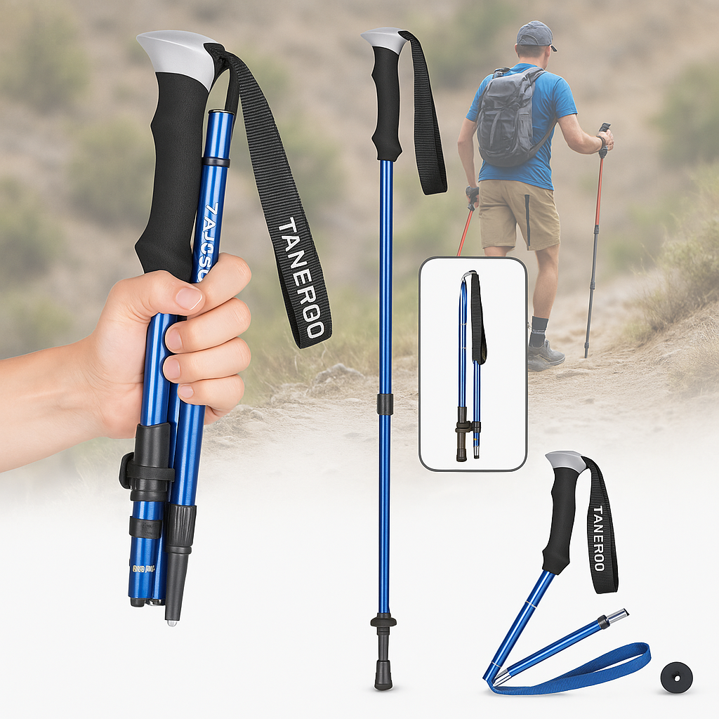 Hiking Poles Foldable Lightweight Aluminum Walking Sticks