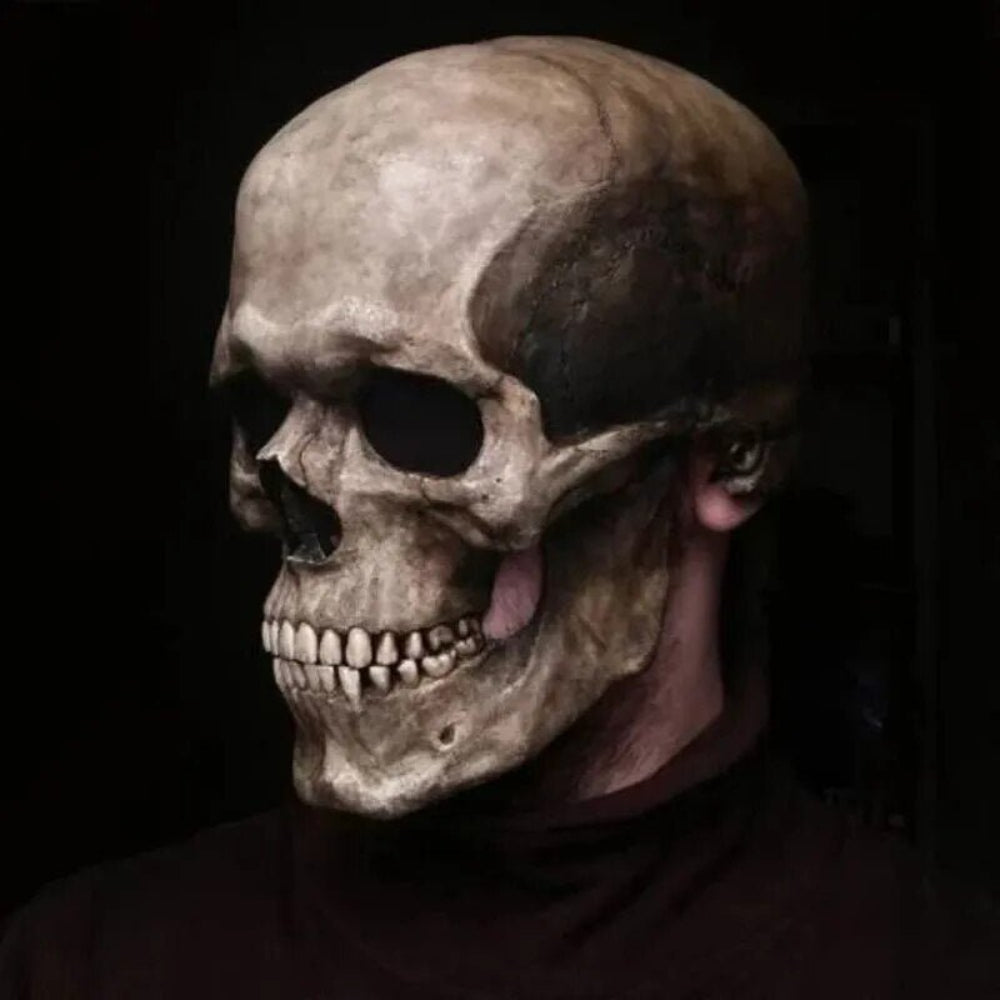 Halloween Skull Mask Movable Jaw Realistic Latex Full Head Costume