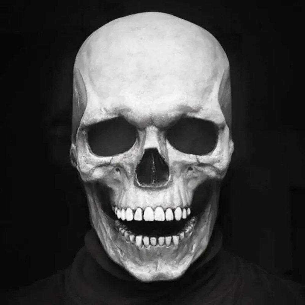 Halloween Skull Mask Movable Jaw Realistic Latex Full Head Costume