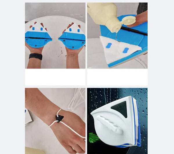 Window Cleaner with Magnetic Dual-Sided Design