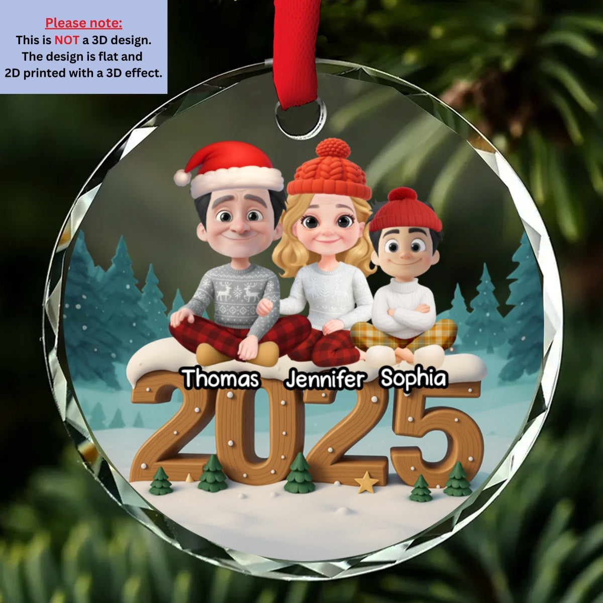 As A Family Onwards Extended Ver - Personalized Custom 3D Effect Glass Ornament