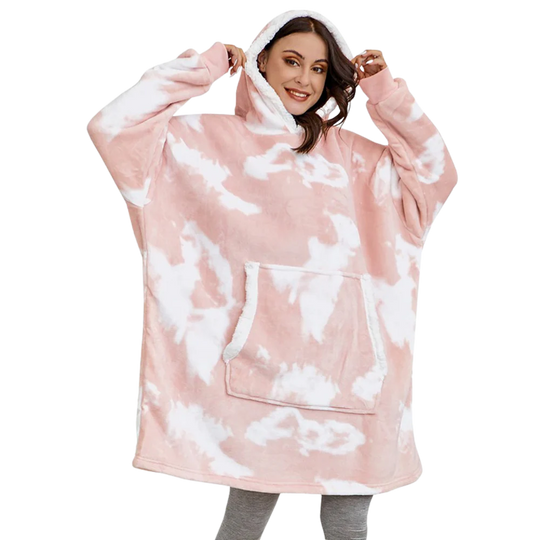 Oversized Fleece Hoodie Blanket with Pocket