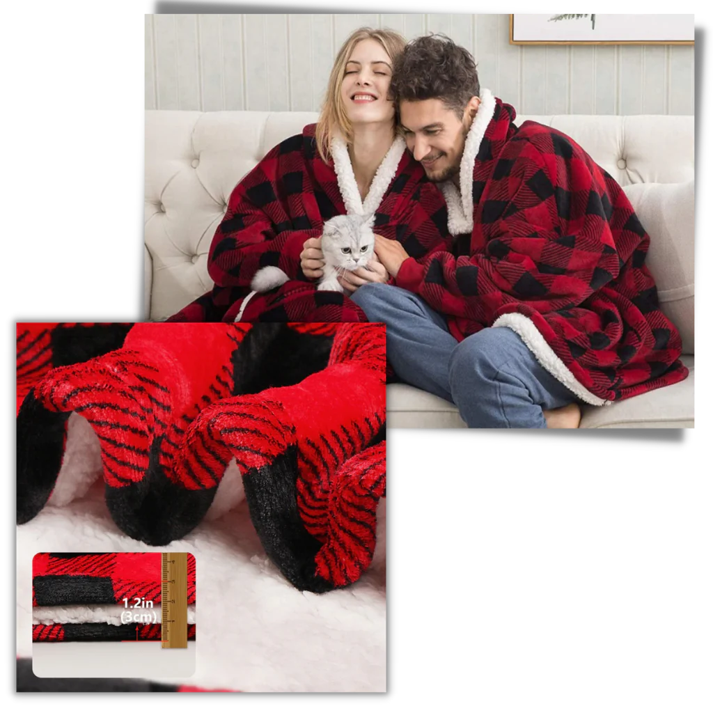 Oversized Fleece Hoodie Blanket with Pocket