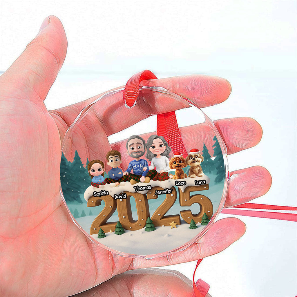 As A Family Now Onwards - Personalized Custom 3D Effect Glass Ornament