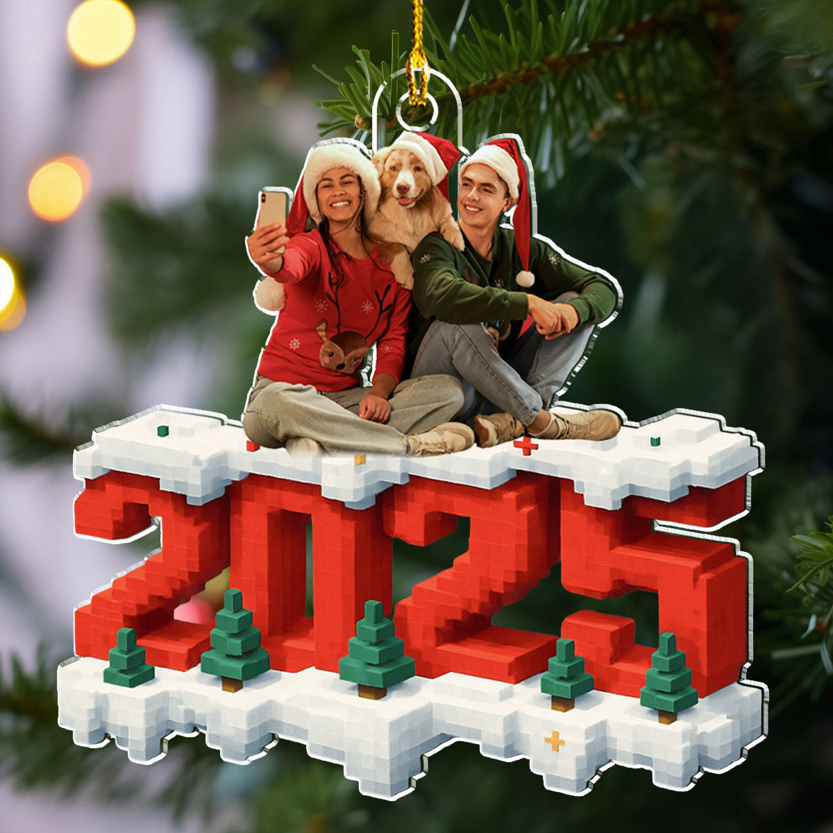 All Of Us In This Year Photo - Personalized Custom 3D Effect Acrylic Ornament