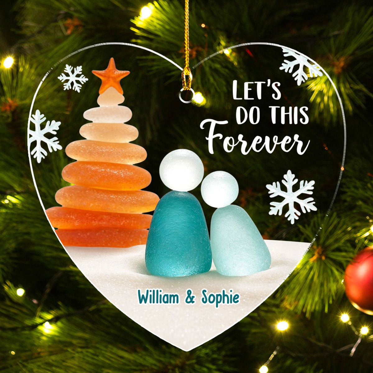 A Filled Heart With You - Personalized Custom 3D Effect Acrylic Ornament