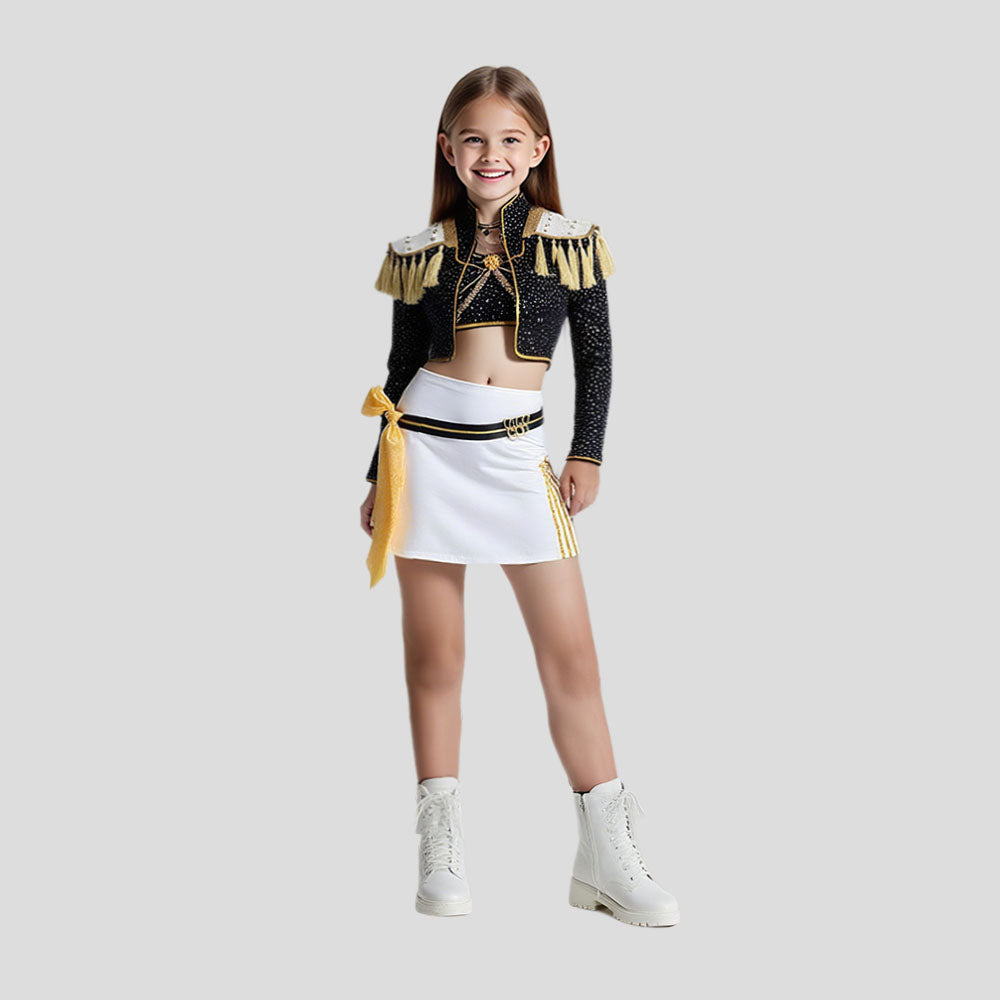 Halloween Costume Kids Pop Star Jacket Skirt Set
