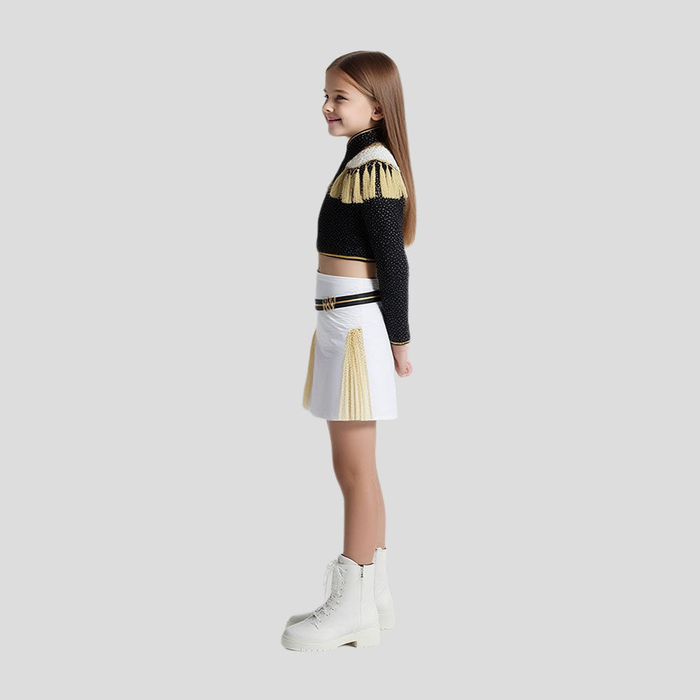 Halloween Costume Kids Pop Star Jacket Skirt Set