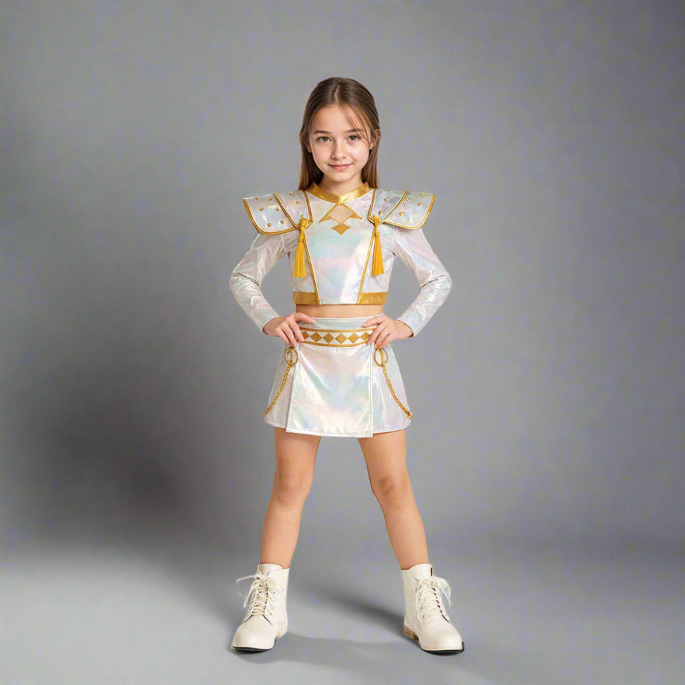 Halloween Costume White Leather Pop Star Outfit