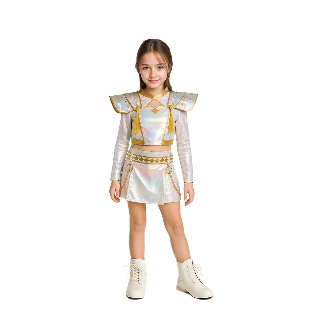 Halloween Costume White Leather Pop Star Outfit