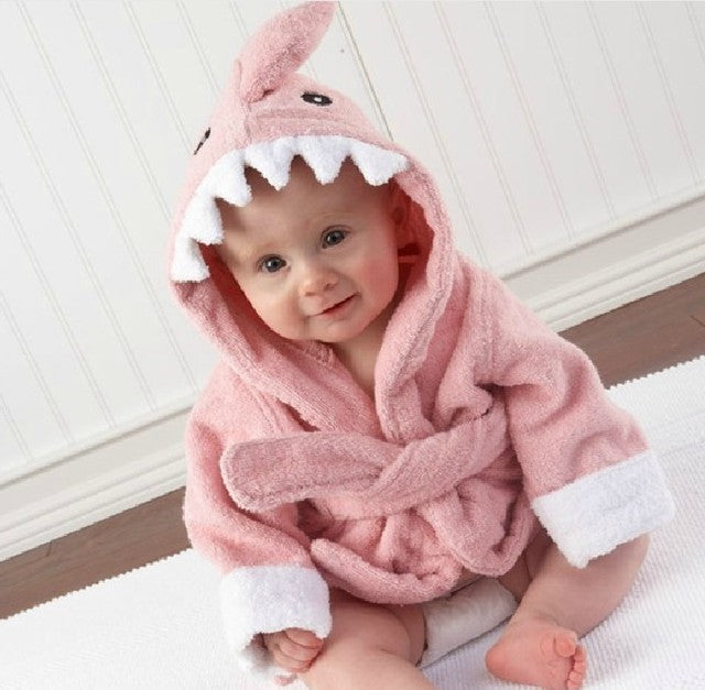 Baby Bathrobe Cotton Hooded Animal Towel