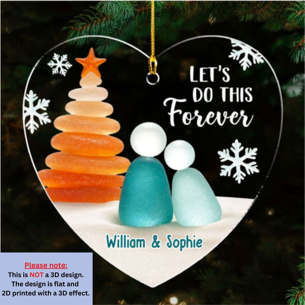 A Filled Heart With You - Personalized Custom 3D Effect Acrylic Ornament