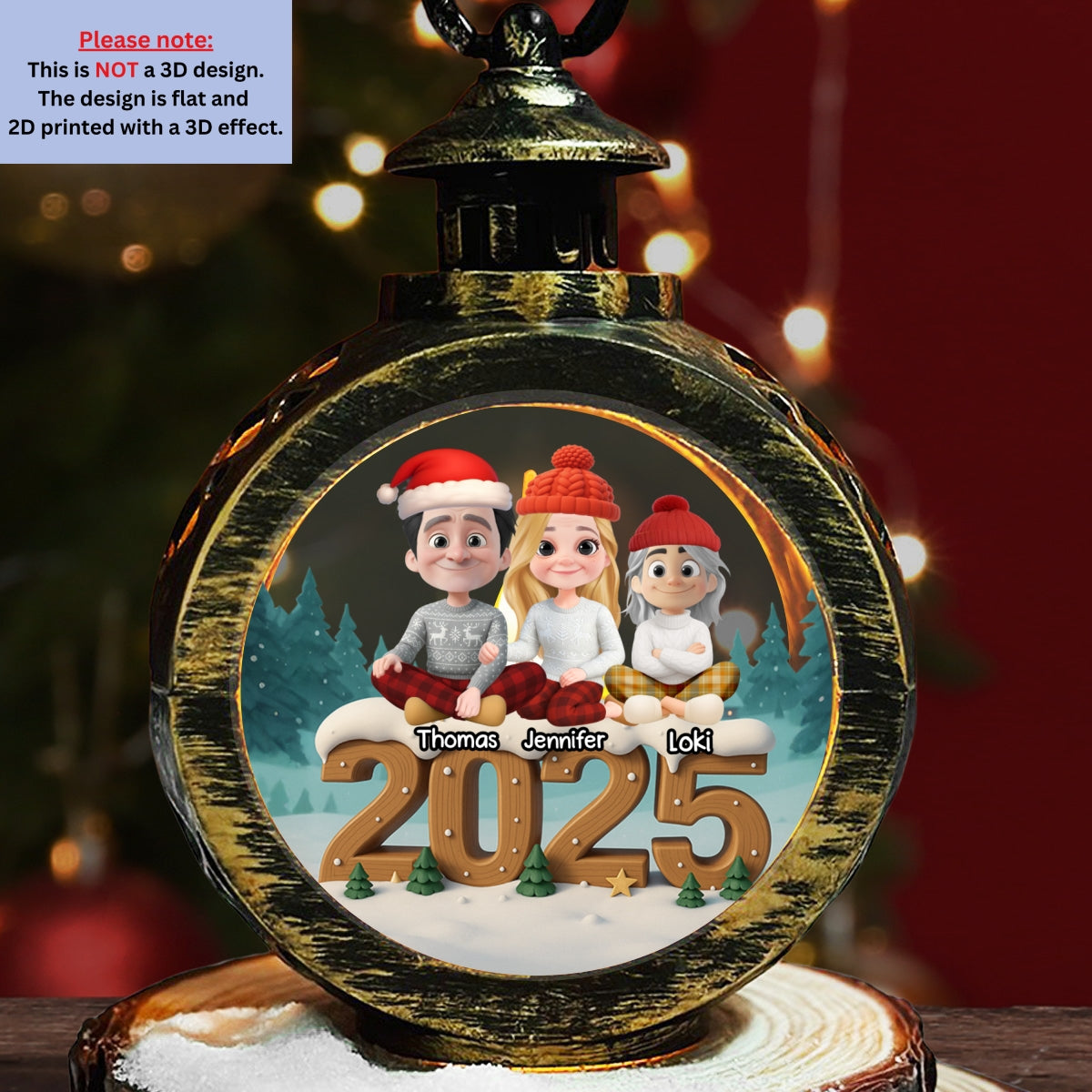 As A Family Now With Cats - Personalized Custom 3D Effect Christmas Lantern