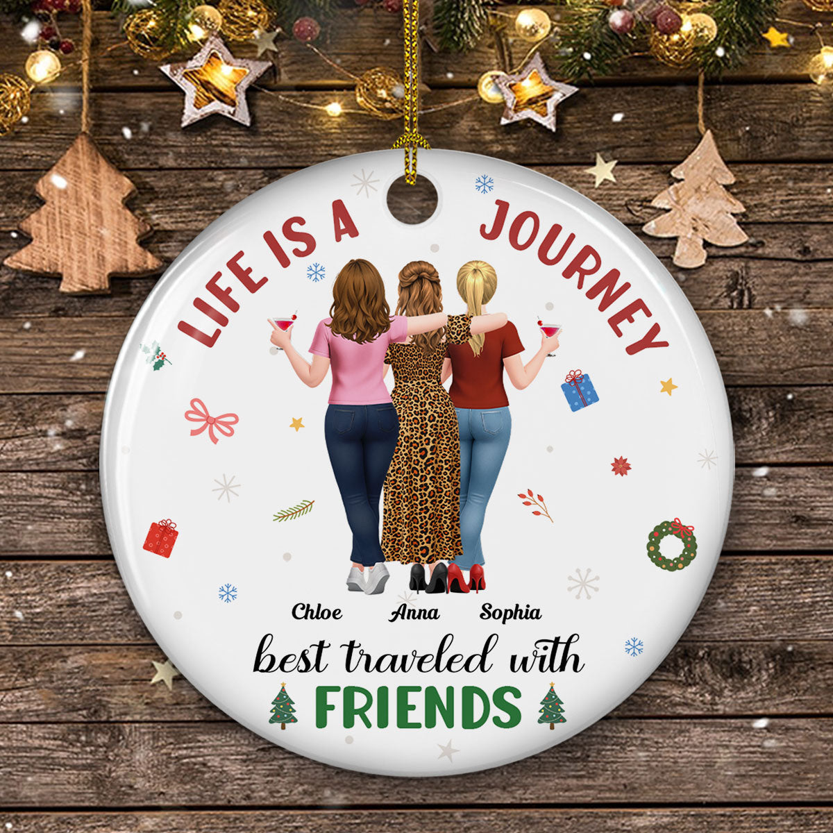 A Journey With Who I Love - Personalized Custom Ceramic Ornament