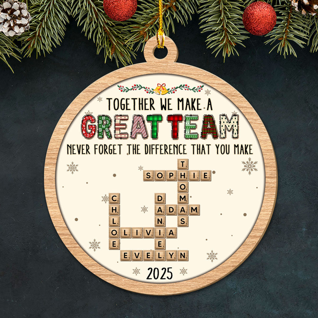 Amazing Team - Personalized Custom 3D Effect Wood Ornament