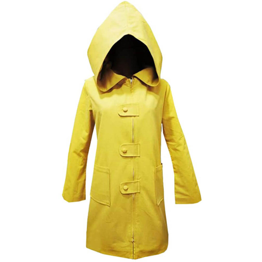 Halloween Costume Yellow Hooded Raincoat Jacket