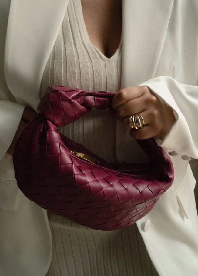 Handbag Vegan Leather Woven Shoulder Bag