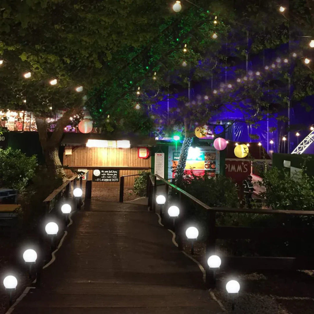 Solar Garden Lights with Waterproof Globe Design