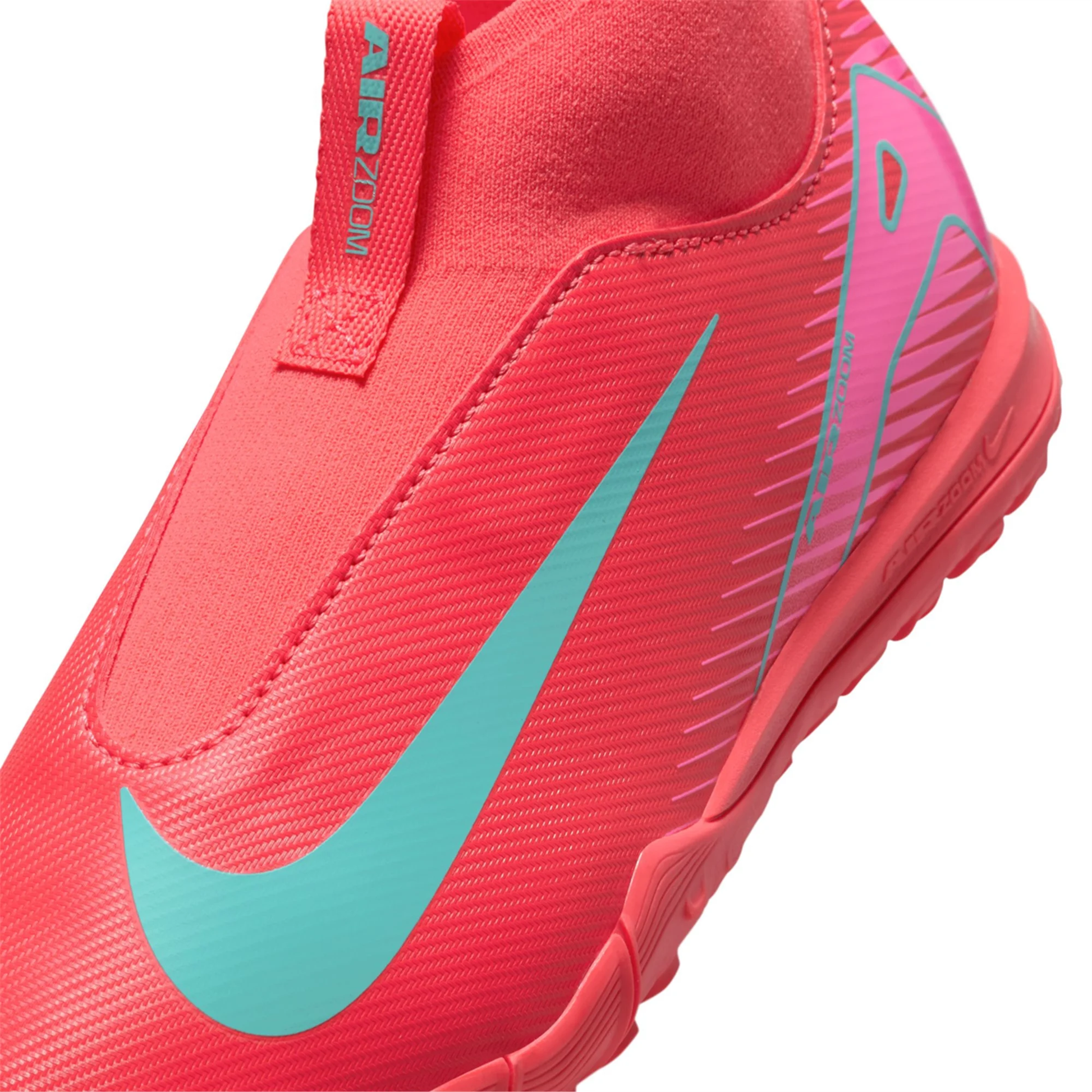 Nike Jr. Zoom Superfly 10 Academy Turf Soccer Shoes (Ember Glow/Aurora Green)