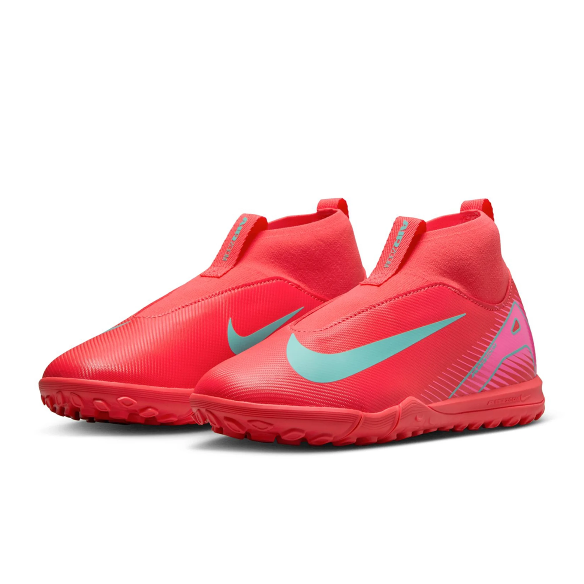 Nike Jr. Zoom Superfly 10 Academy Turf Soccer Shoes (Ember Glow/Aurora Green)