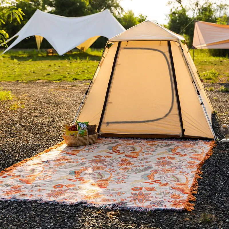 Cotton Throw Blanket Boho Floral Sofa Cover