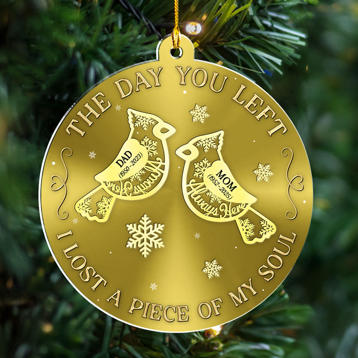 A Piece Of My Soul - Personalized Custom 3D Effect Acrylic Ornament