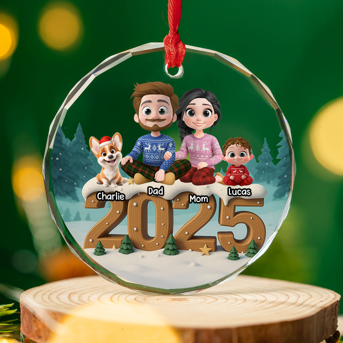 As A Family Onwards Extended Ver - Personalized Custom 3D Effect Glass Ornament