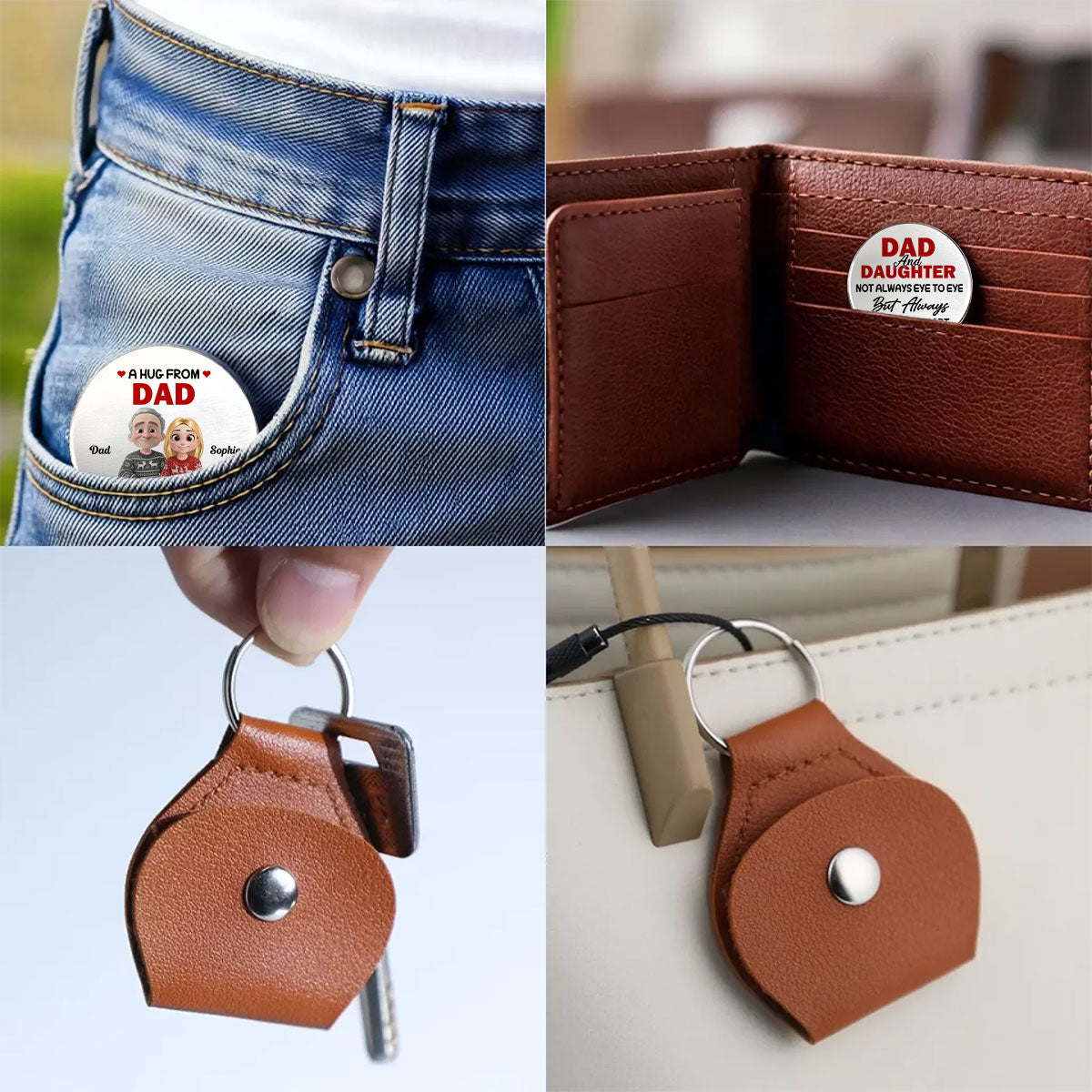 A Hug From My Dad - Personalized Custom Pocket Hug