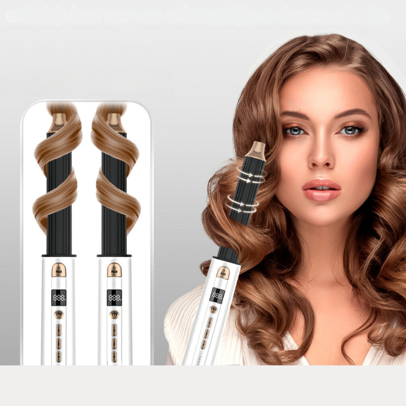 Hair Dryer Brush with Curling and Volume Attachments