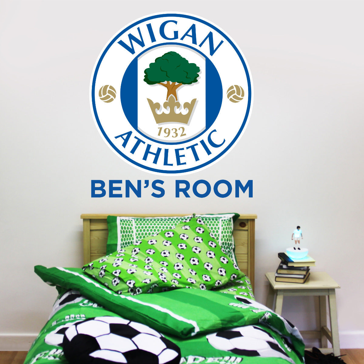 Wigan Athletic F.C. Crest & Personalised Name Wall Sticker