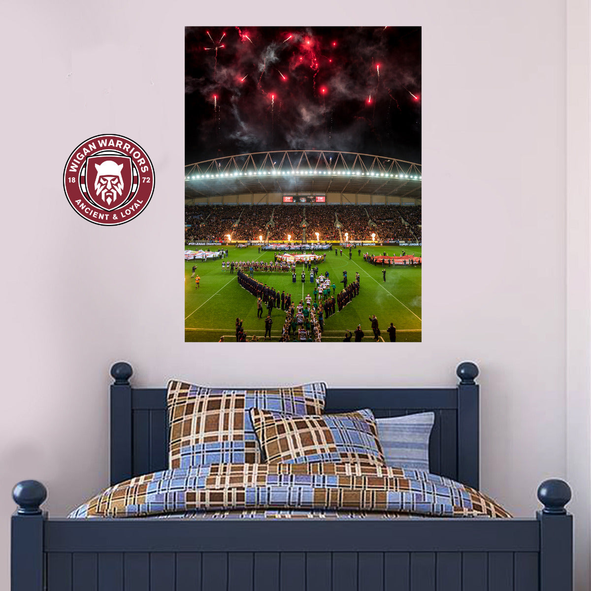 Wigan Warriors Rugby Club Firework Wall Mural Wall Sticker