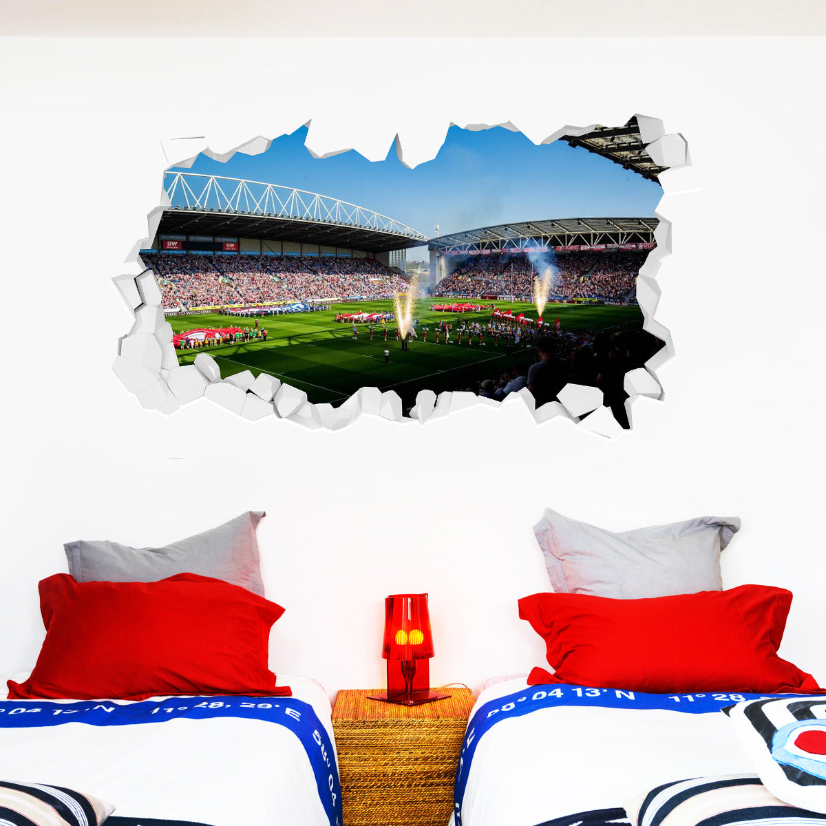 Wigan Warriors Rugby Club Day Time Stadium Smashed Wall Sticker