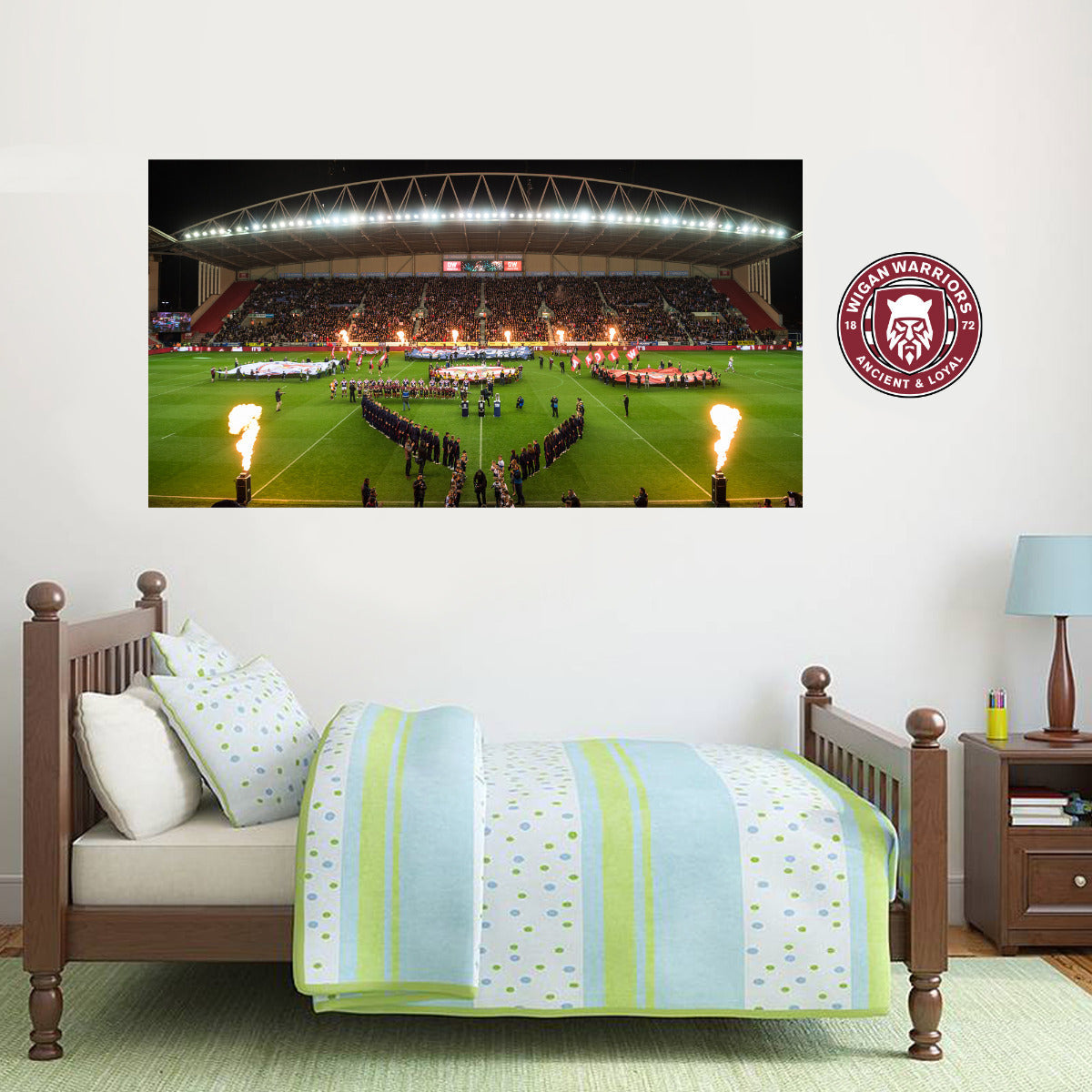 Wigan Warriors Rugby Club Stadium Night Time Wall Sticker