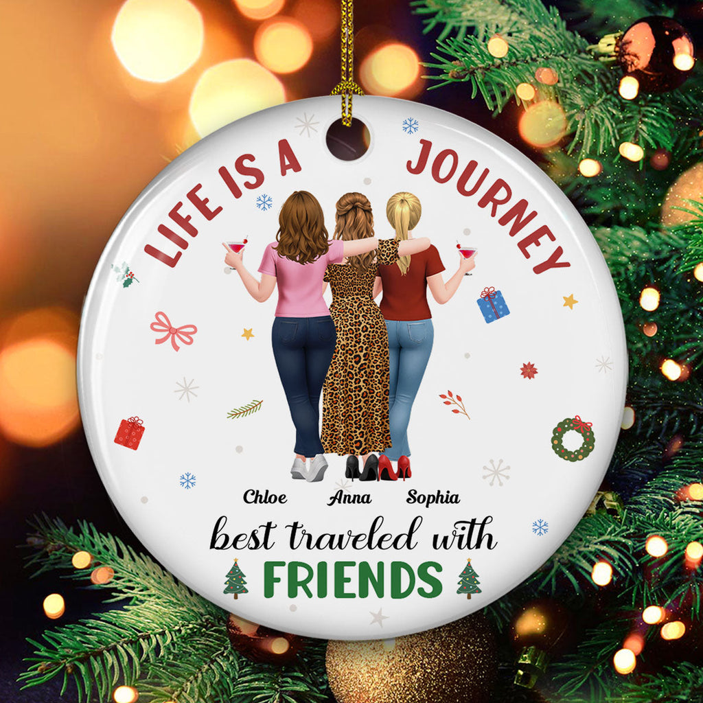 A Journey With Who I Love - Personalized Custom Ceramic Ornament