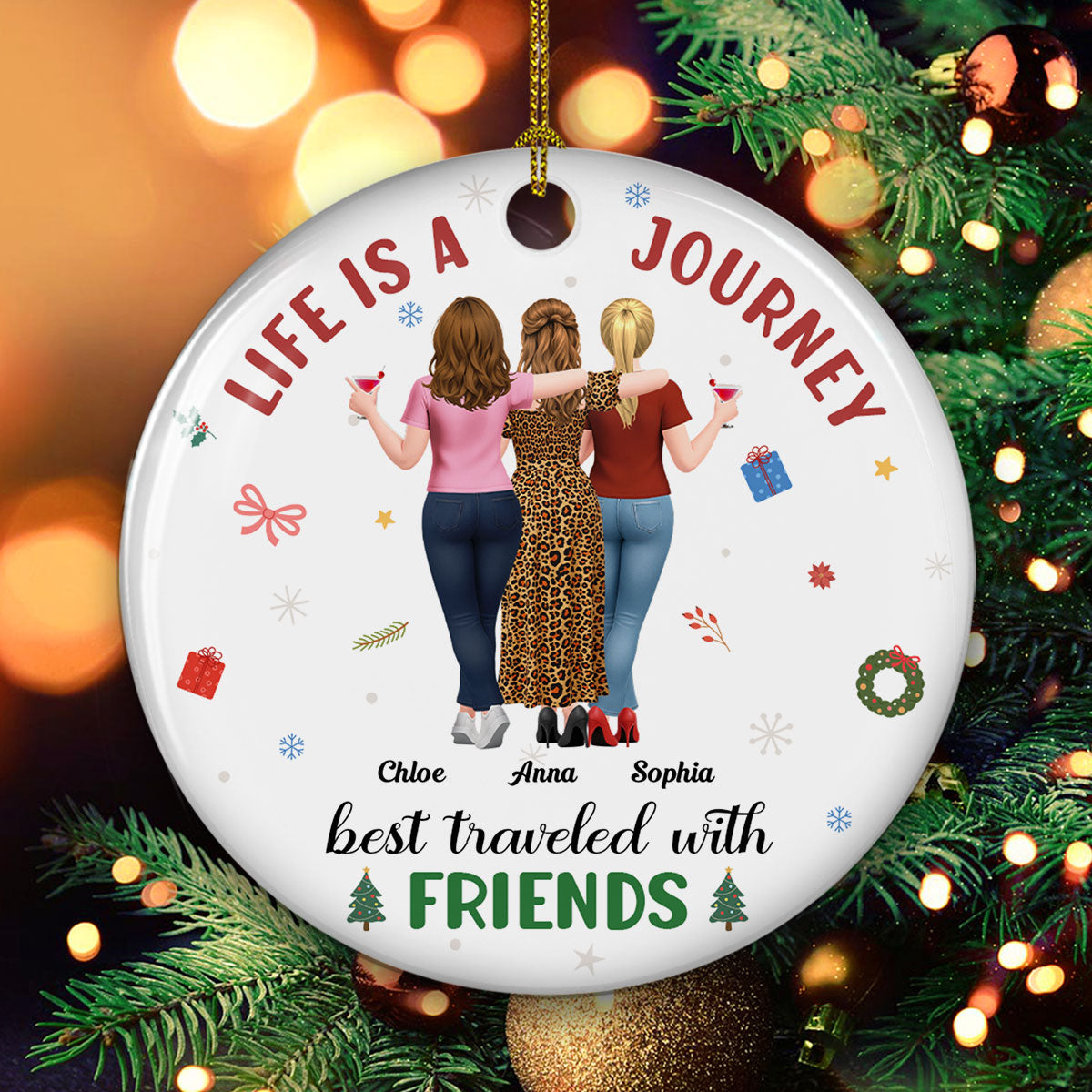 A Journey With Who I Love - Personalized Custom Ceramic Ornament