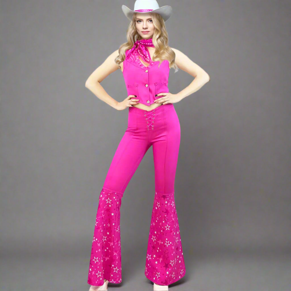 Halloween Costume Pink Cowgirl Outfit Set