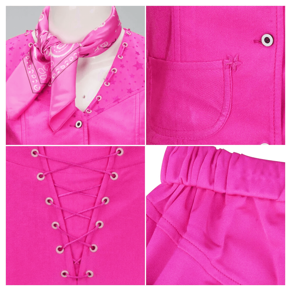 Halloween Costume Pink Cowgirl Outfit Set